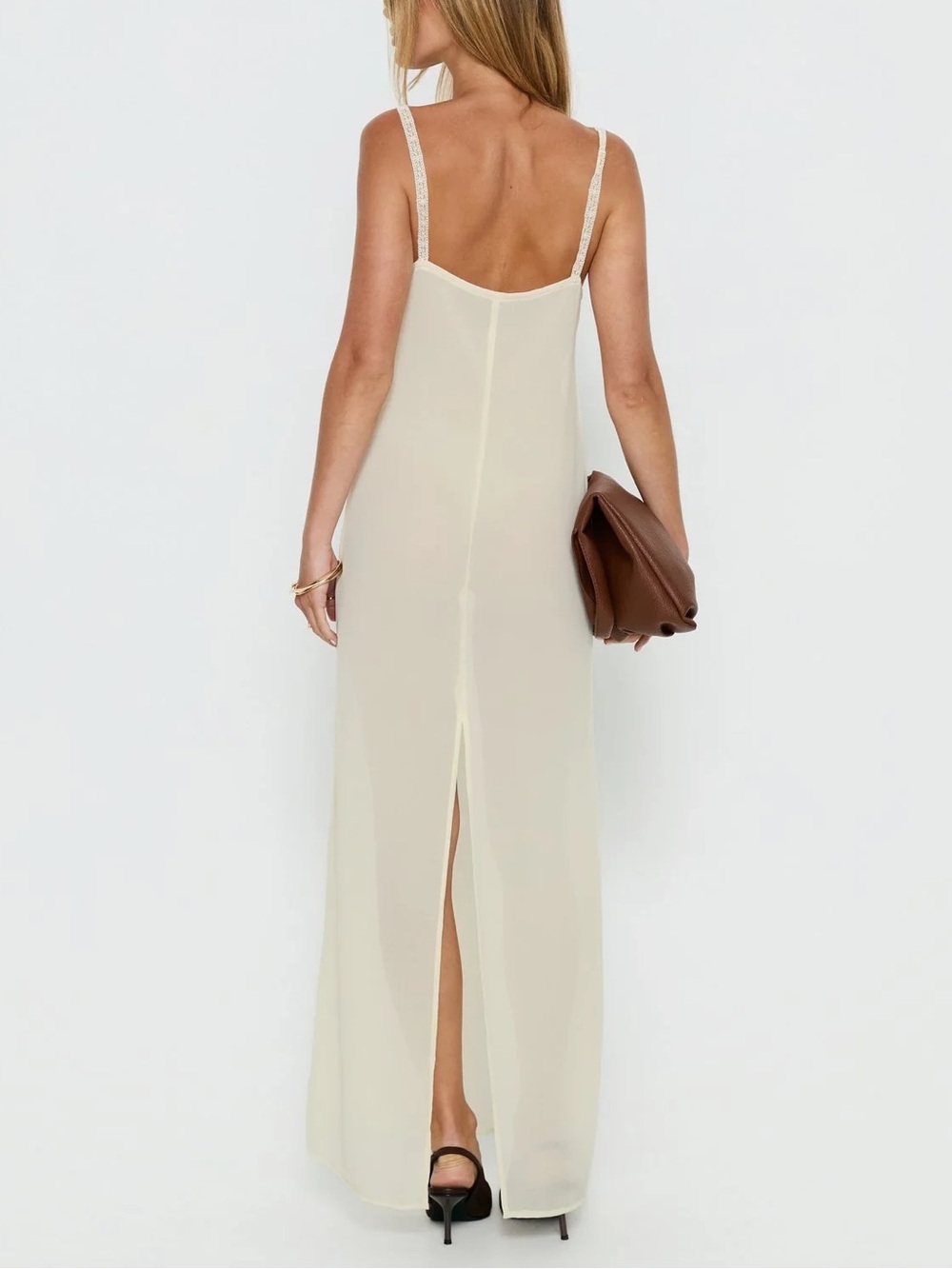 Lioness Glacial Sheer Maxi Dress Butter - Picture 4 of 7